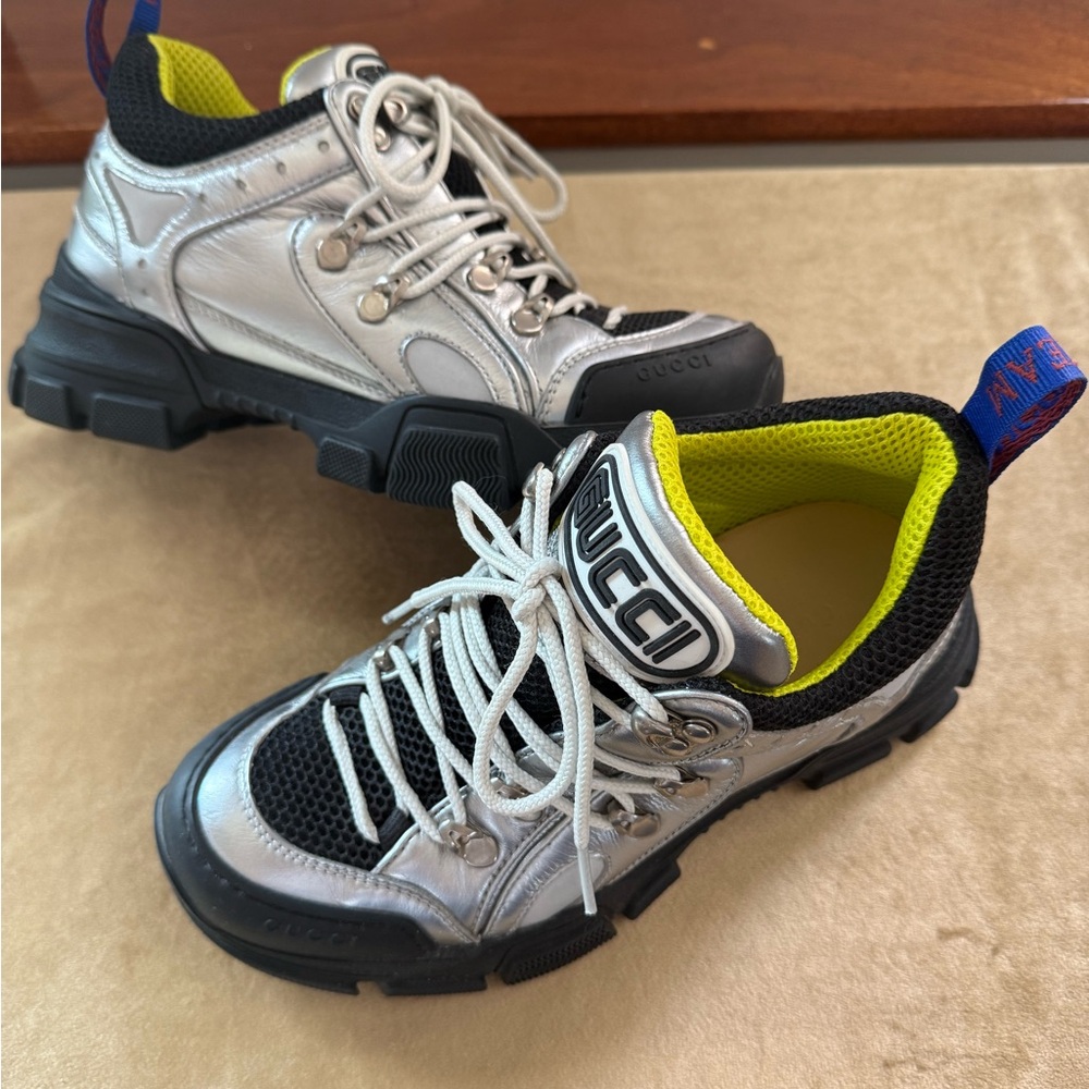 Gucci Silver chunky sole sneakers